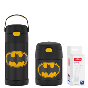 Batman 12oz FUNtainer  Water Bottle & 10oz Food Jar Bundle