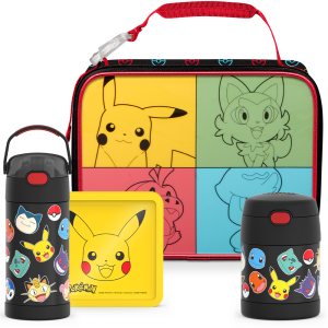 Pok??mon Bundle - Soft Lunch Box. 12oz FUNtainer  Water Bottle. 10oz FUNtainer  Food Jar & Hard Ice